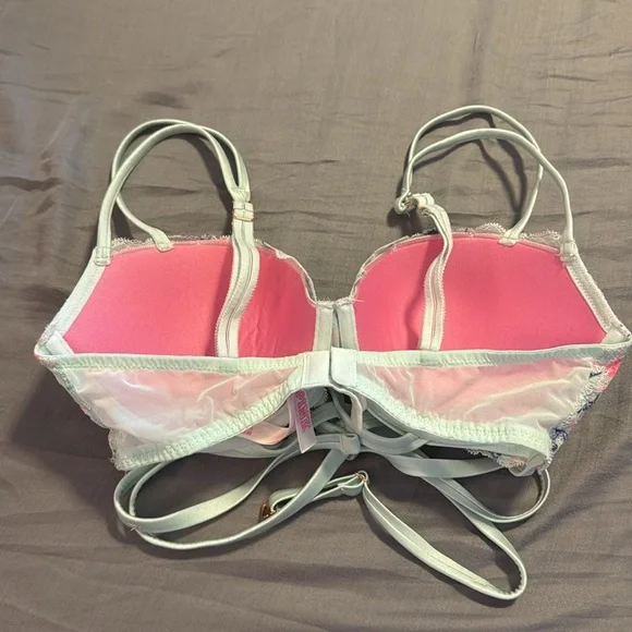 NWOT💥 PINK by VS Lacy The Date Push Up Strappy Floral Bra 34D - Picture 3 of 7